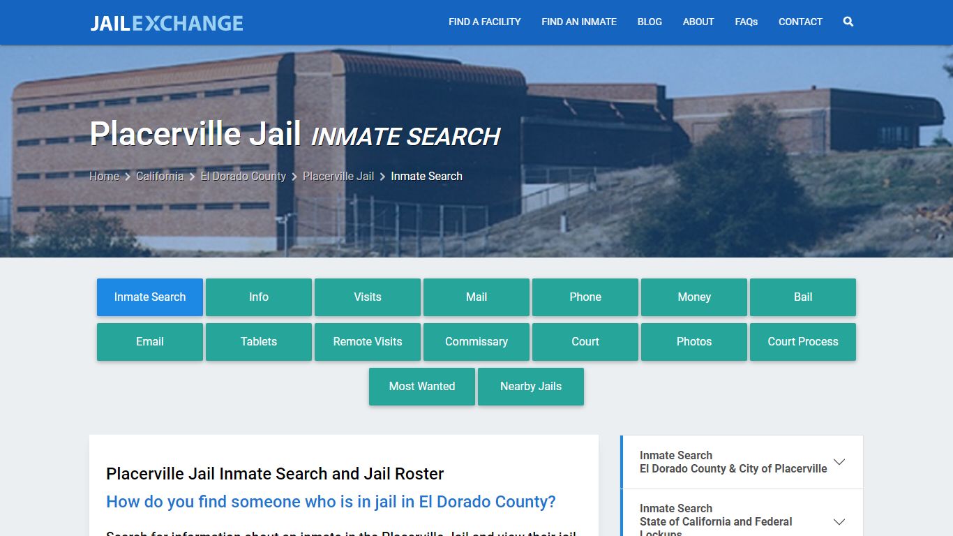 Inmate Search: Roster & Mugshots - Placerville Jail, CA