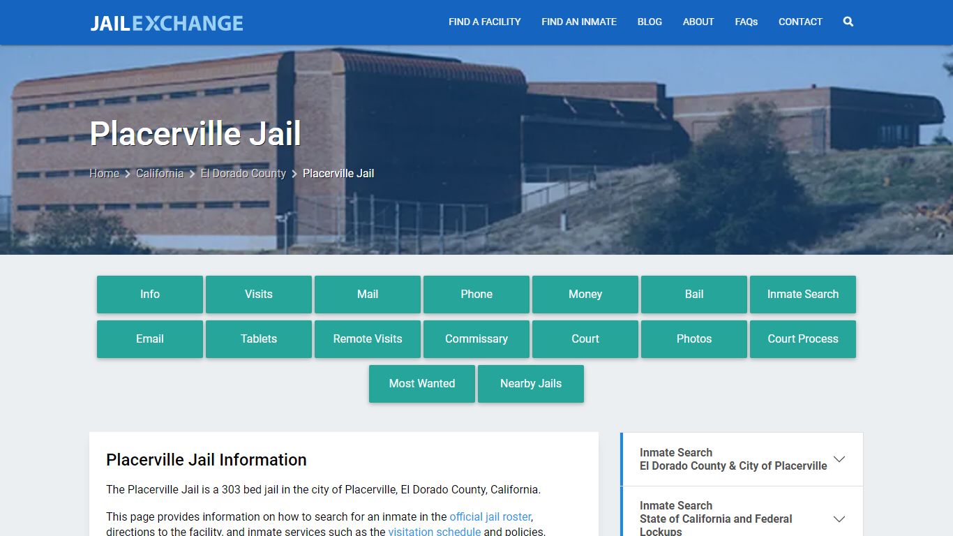 Placerville Jail, CA Inmate Search, Information - Jail Exchange
